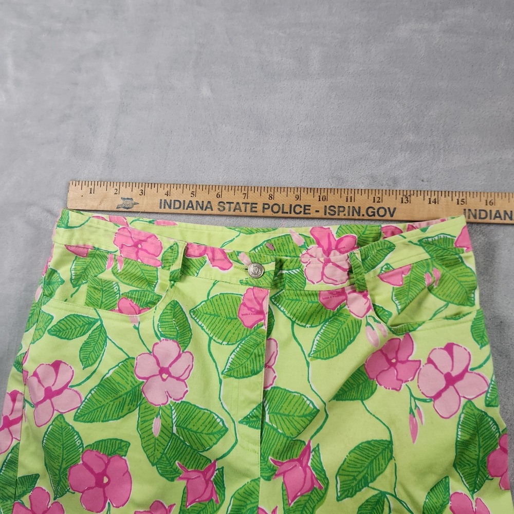 Lilly Pulitzer Pants Womens 8 Tropical Hibiscus White Label VTG Preppy - Picture 4 of 6